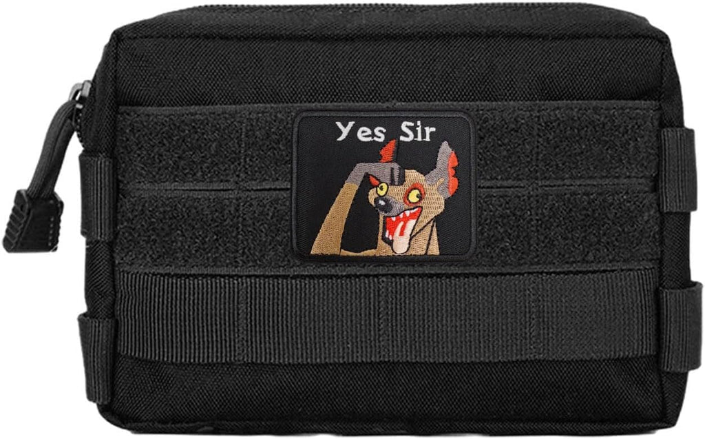 Yes Sir Funny Hyena Cartoon Meme Patch (Velcro)