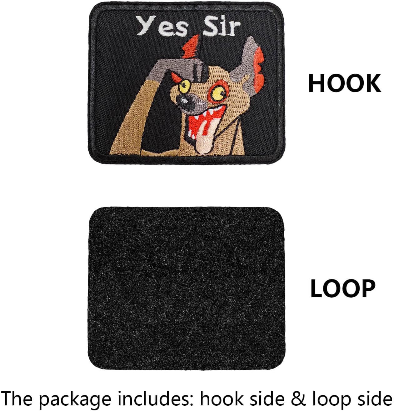 Yes Sir Funny Hyena Cartoon Meme Patch (Velcro)