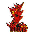 Punk Rock Metal Skull Sinner Patch (Iron-on)