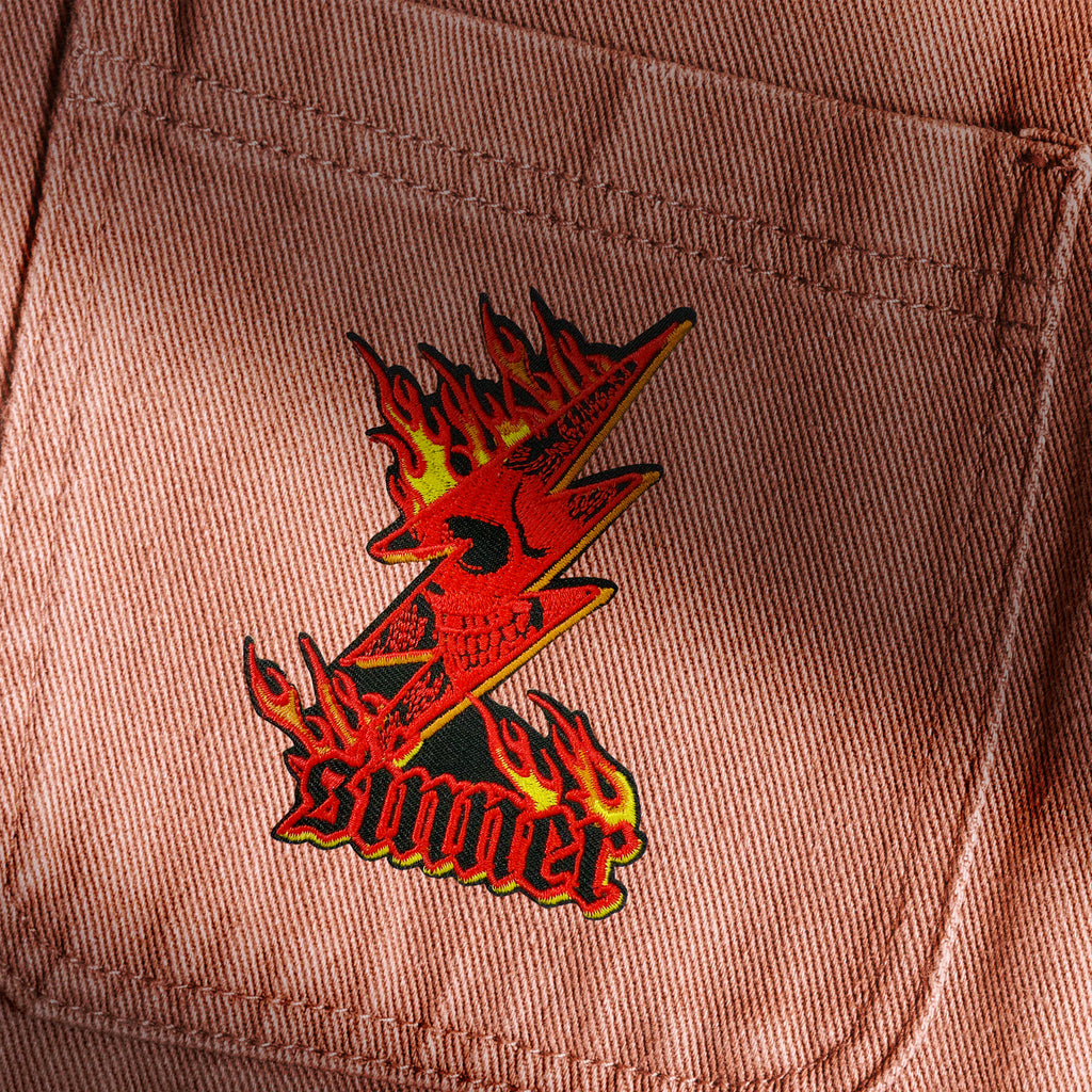 Punk Rock Metal Skull Sinner Patch (Iron-on)