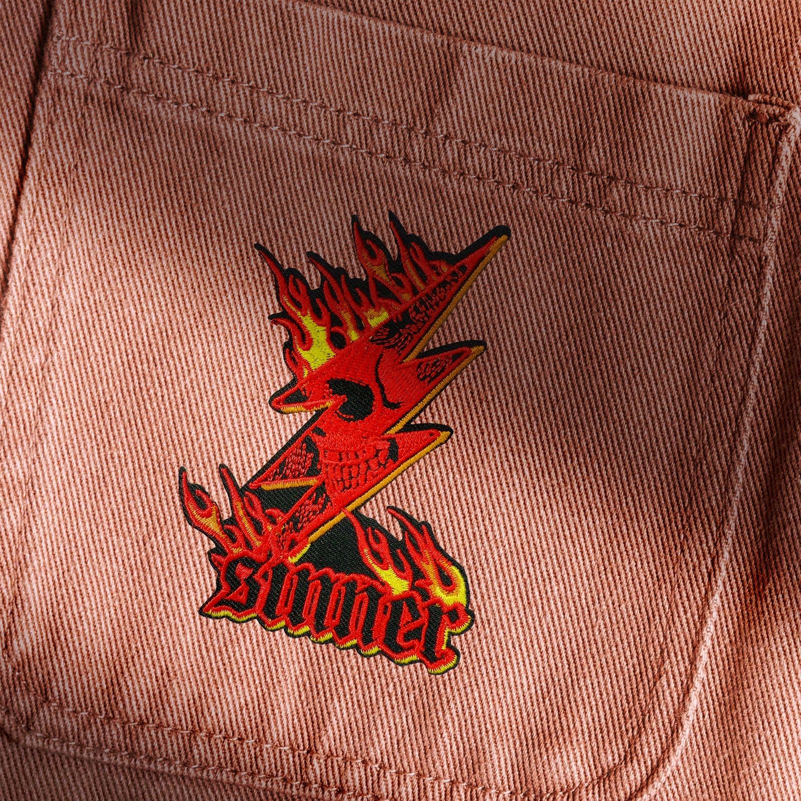 Punk Rock Metal Skull Sinner Patch (Iron-on)