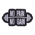 No Pain No Gain Fitness Gym Motivational Workout Quote Patch (Iron-on)