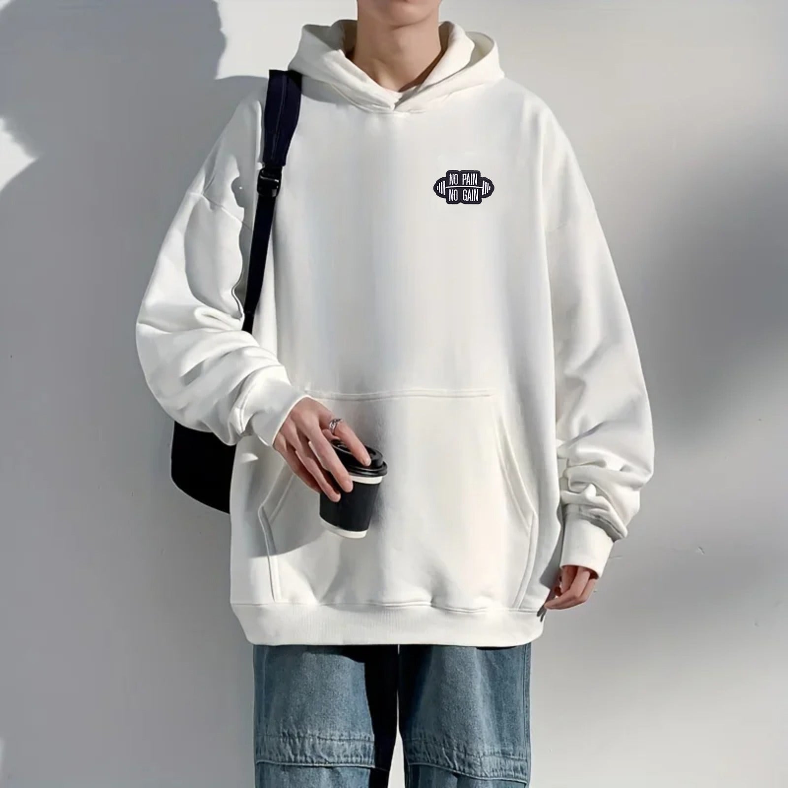 No Pain No Gain Fitness Gym Motivational Workout Quote Patch (Iron-on)