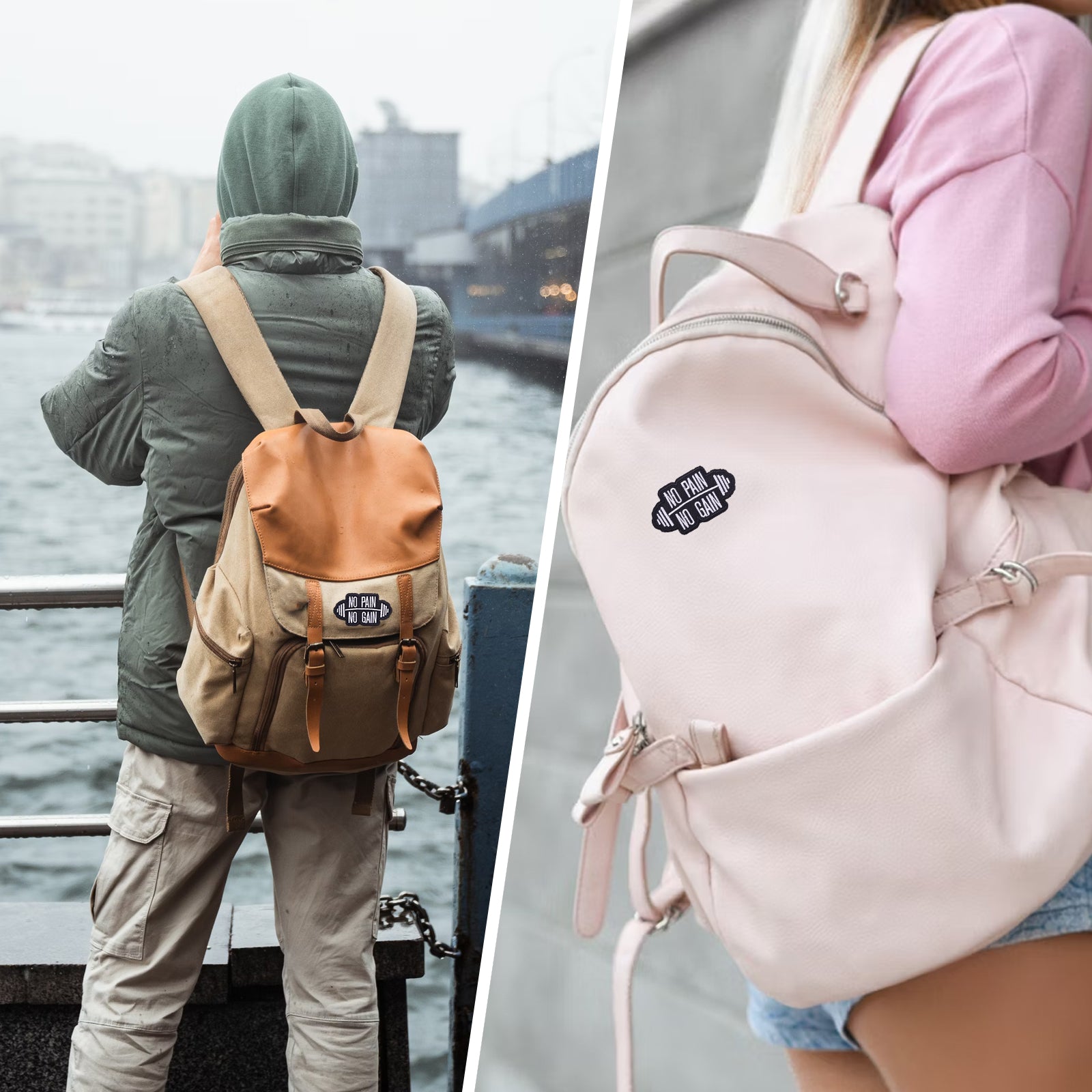 No Pain No Gain Fitness Gym Motivational Workout Quote Patch (Iron-on)