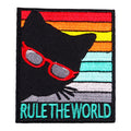 Rule The World Cool Cat Retro Patch (Iron-on)