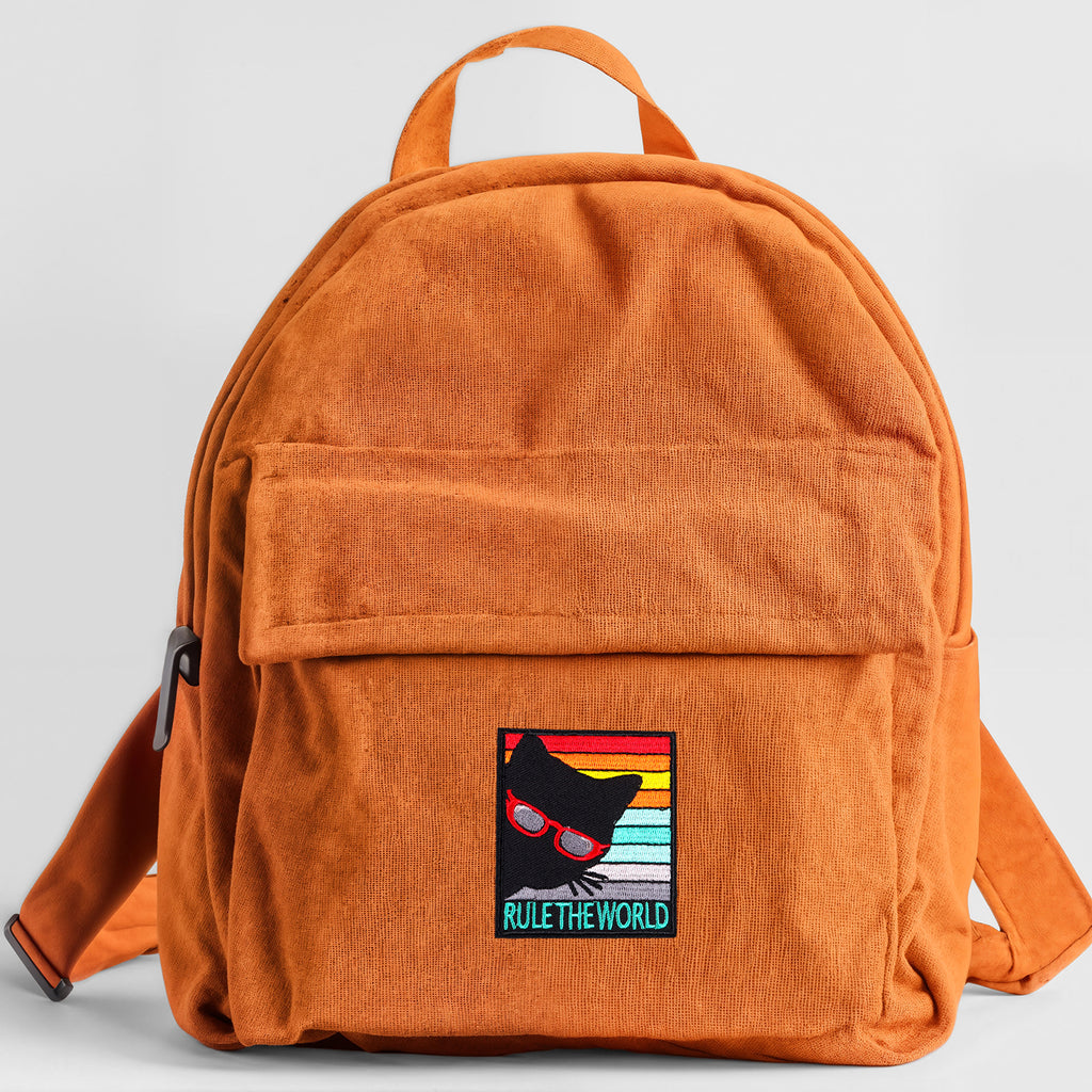 Rule The World Cool Cat Retro Patch (Iron-on)