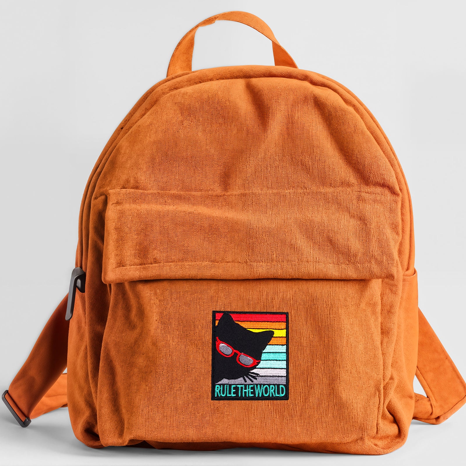 Rule The World Cool Cat Retro Patch (Iron-on)