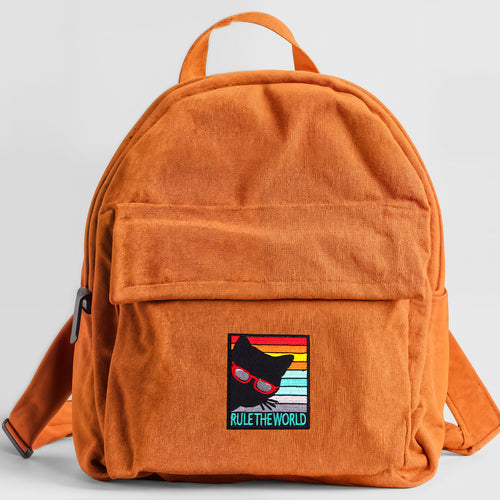 Rule The World Cool Cat Retro Patch (Iron-on)