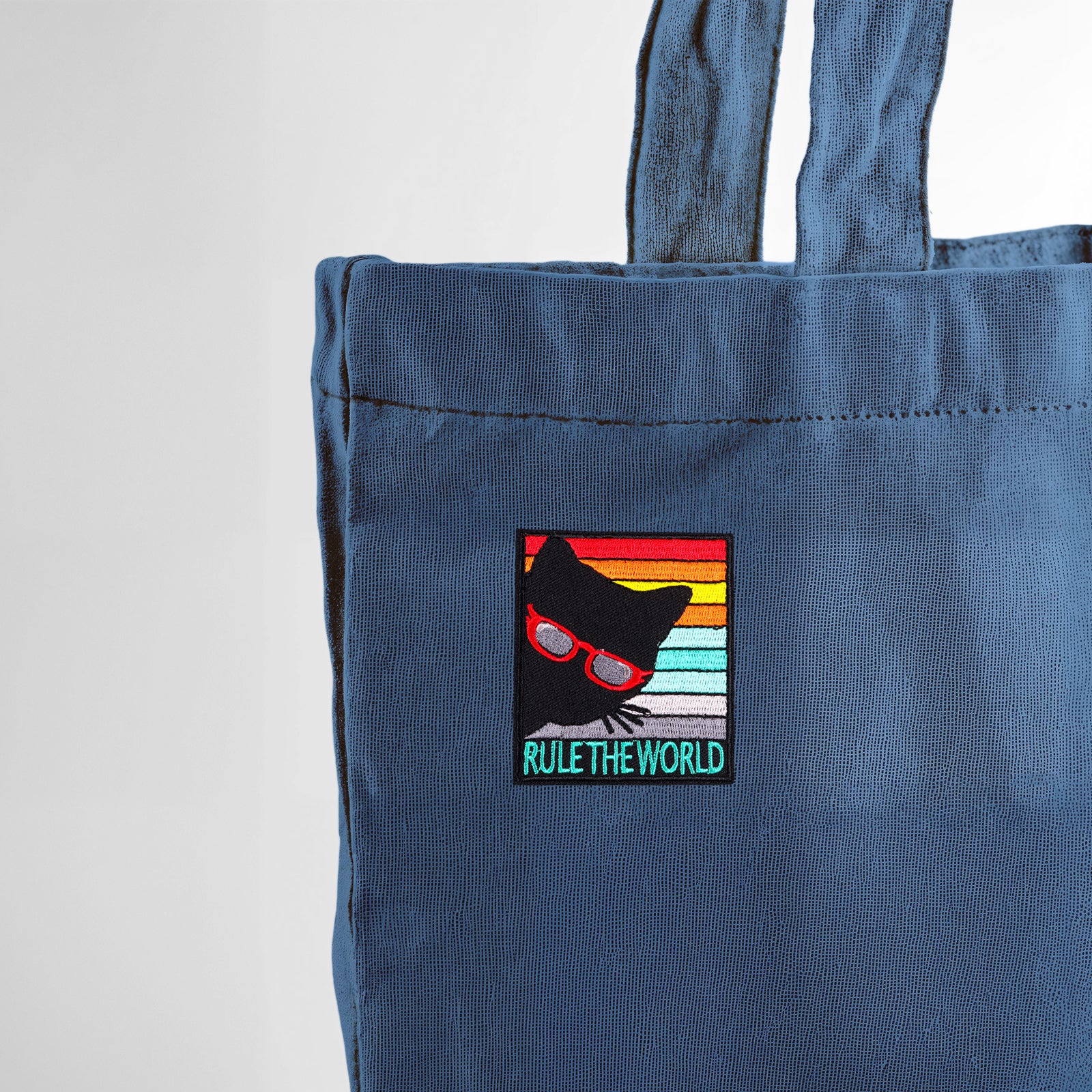 Rule The World Cool Cat Retro Patch (Iron-on)