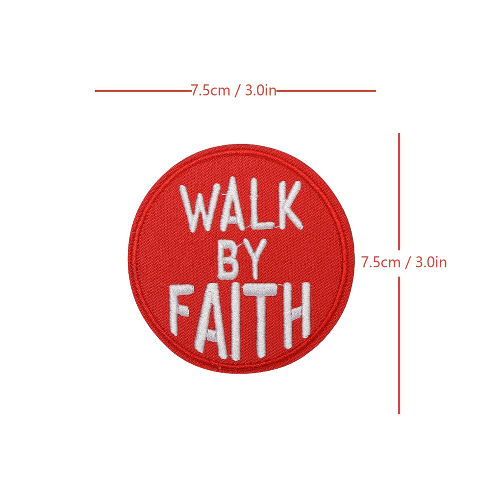 Walk By Faith Biblical Scripture Christian Patch (Velcro)