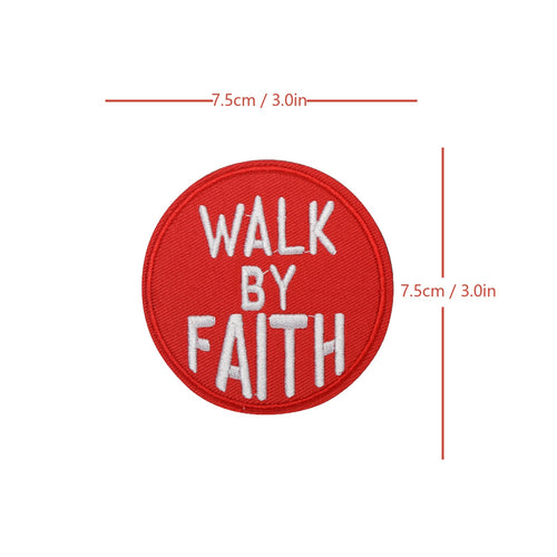 Walk By Faith Biblical Scripture Christian Patch (Velcro)