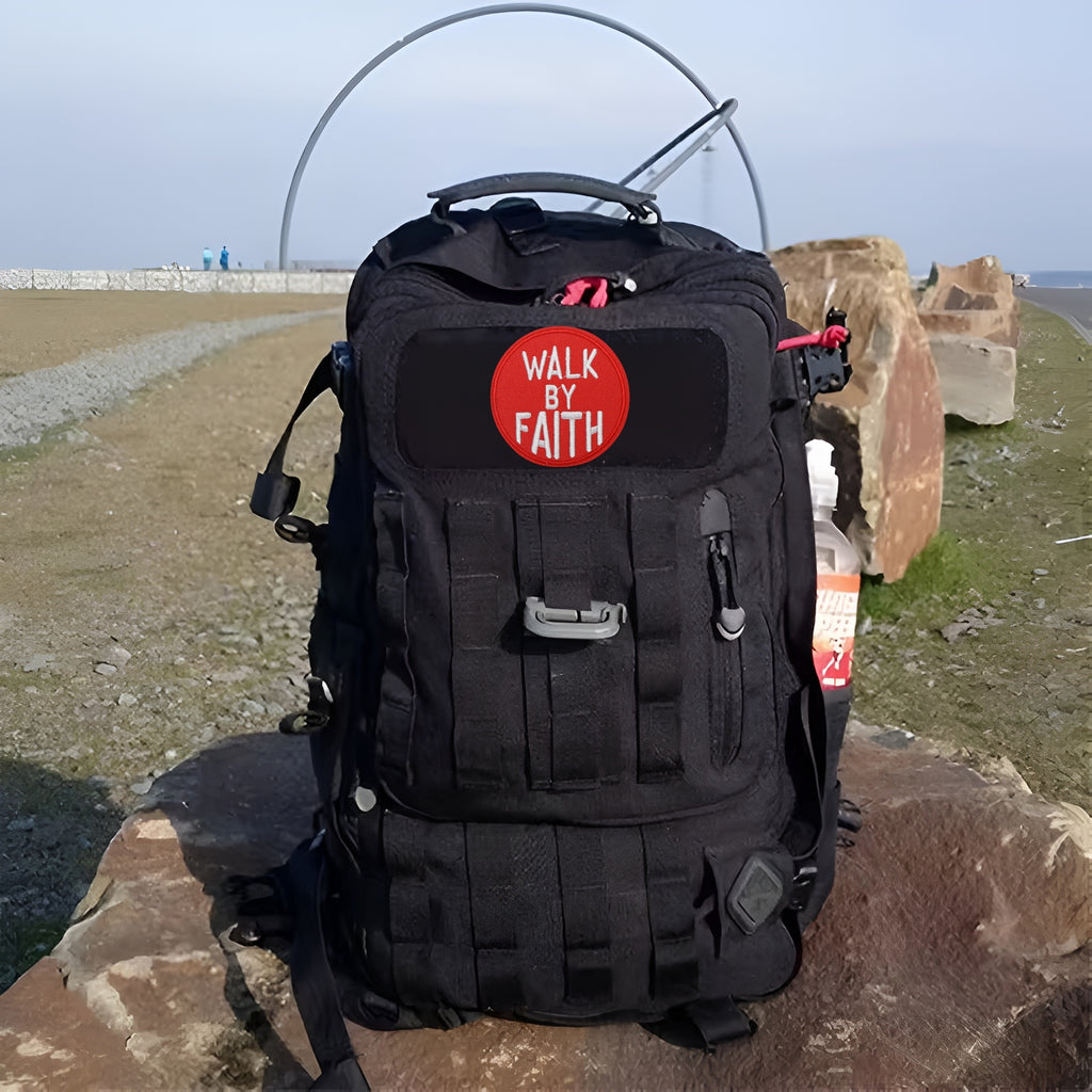 Walk By Faith Biblical Scripture Christian Patch (Velcro)