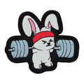 Weightlifting Bunny Gym Workout Cute Funny Patch (Velcro)