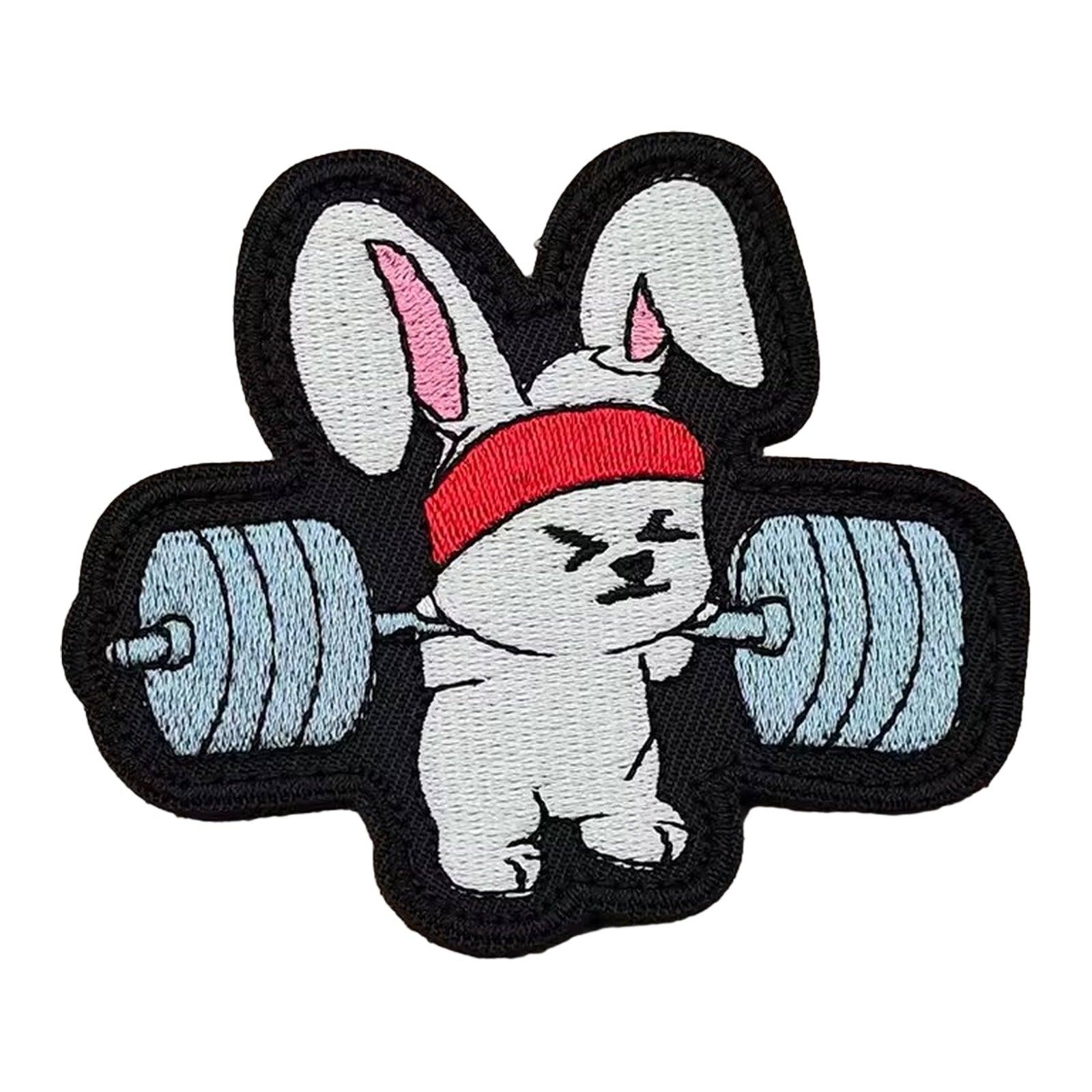 Weightlifting Bunny Gym Workout Cute Funny Patch (Velcro)