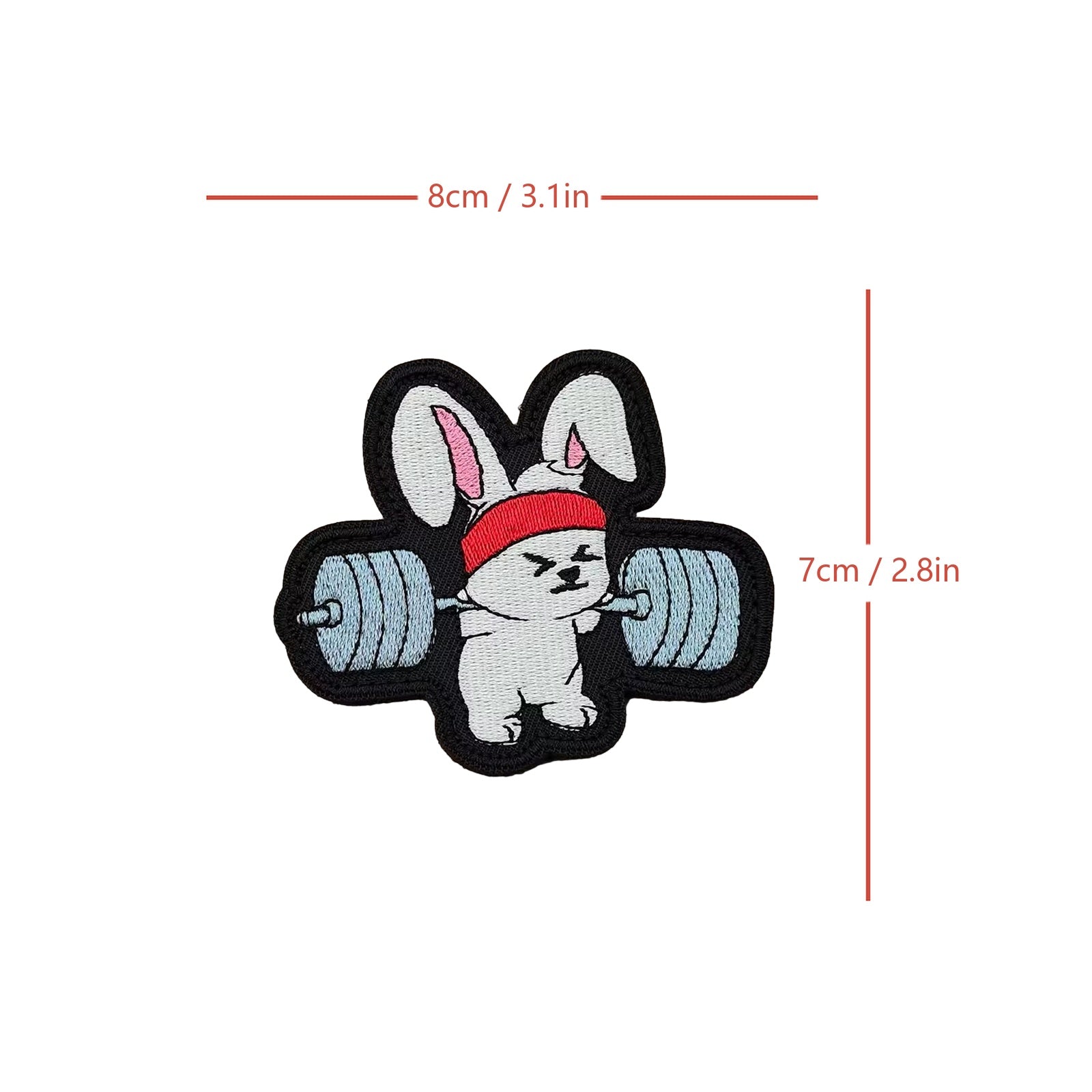 Weightlifting Bunny Gym Workout Cute Funny Patch (Velcro)