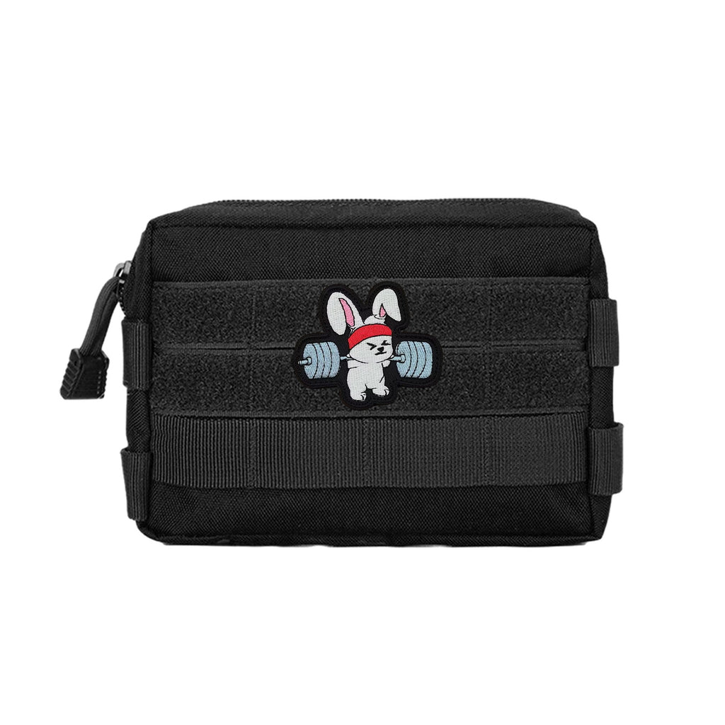 Weightlifting Bunny Gym Workout Cute Funny Patch (Velcro)