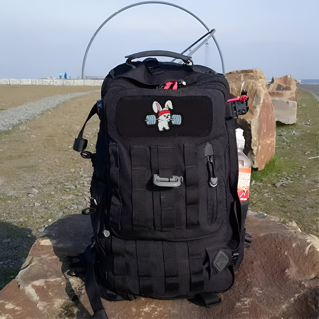 Weightlifting Bunny Gym Workout Cute Funny Patch (Velcro)