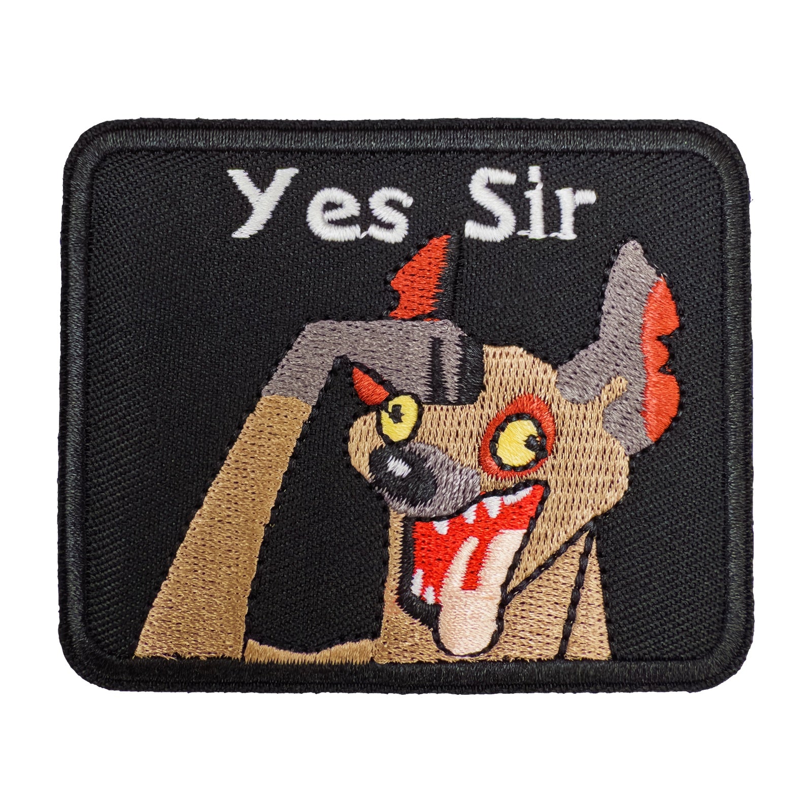 Yes Sir Funny Hyena Cartoon Meme Patch (Velcro)