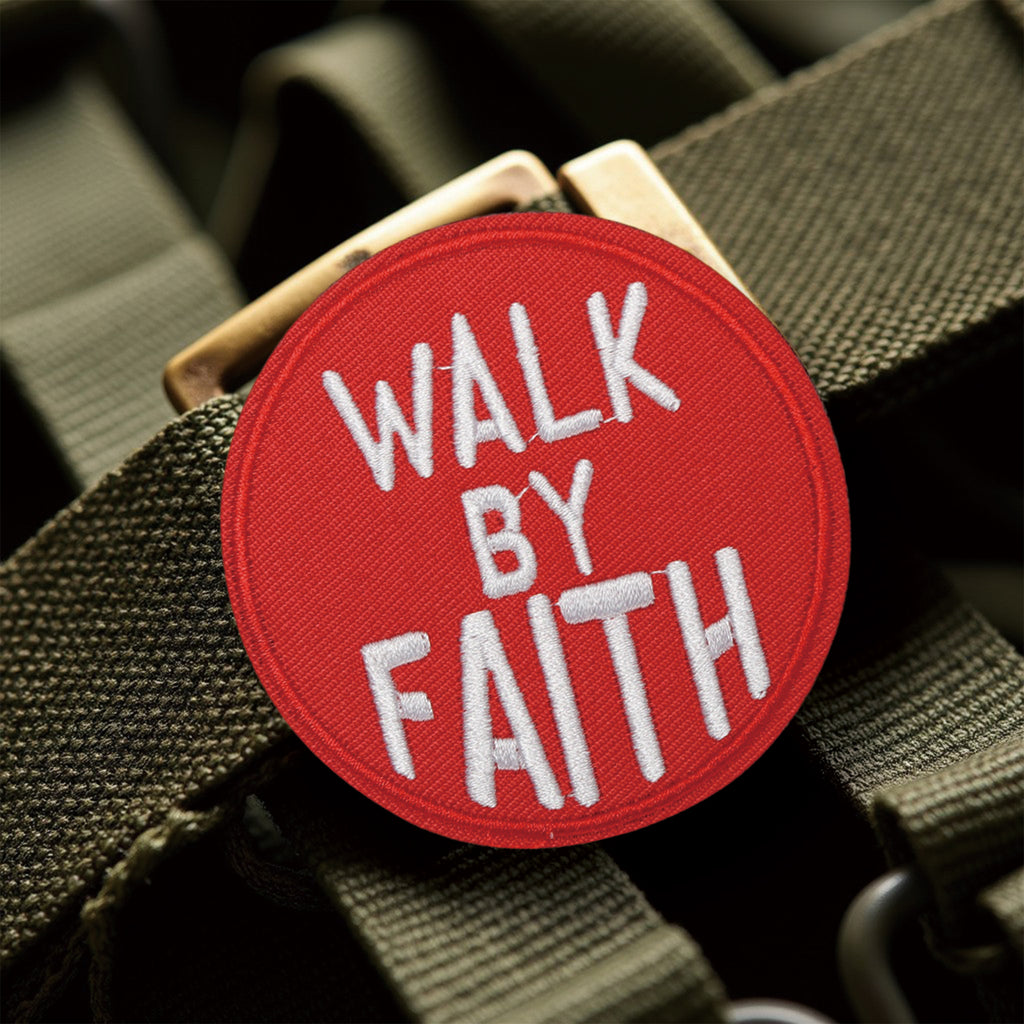 Walk By Faith Biblical Scripture Christian Patch (Velcro)