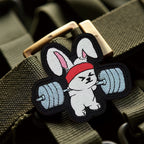 Weightlifting Bunny Gym Workout Cute Funny Patch (Velcro)