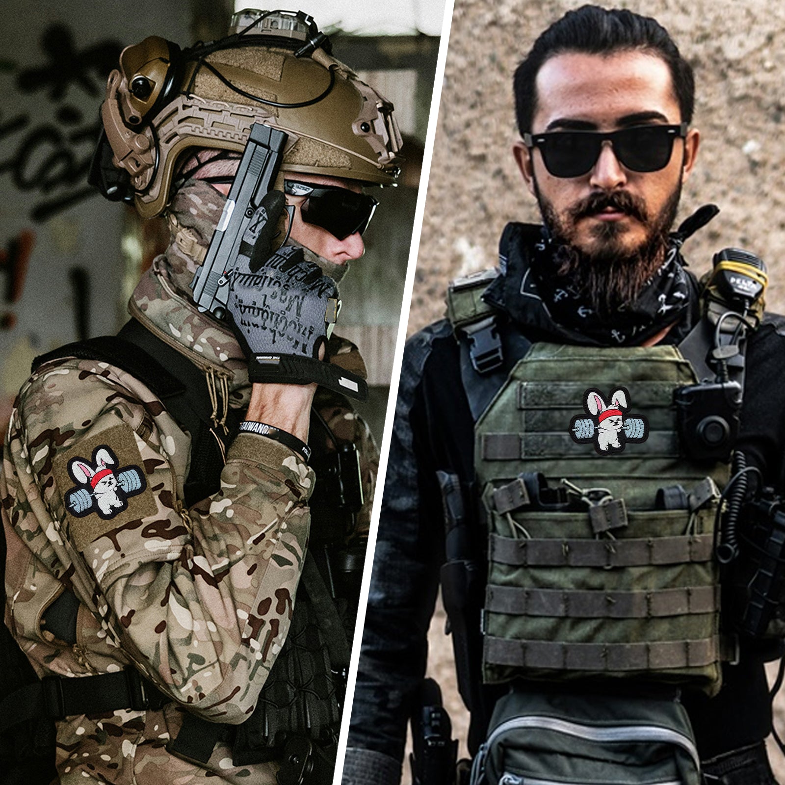 Weightlifting Bunny Gym Workout Cute Funny Patch (Velcro)