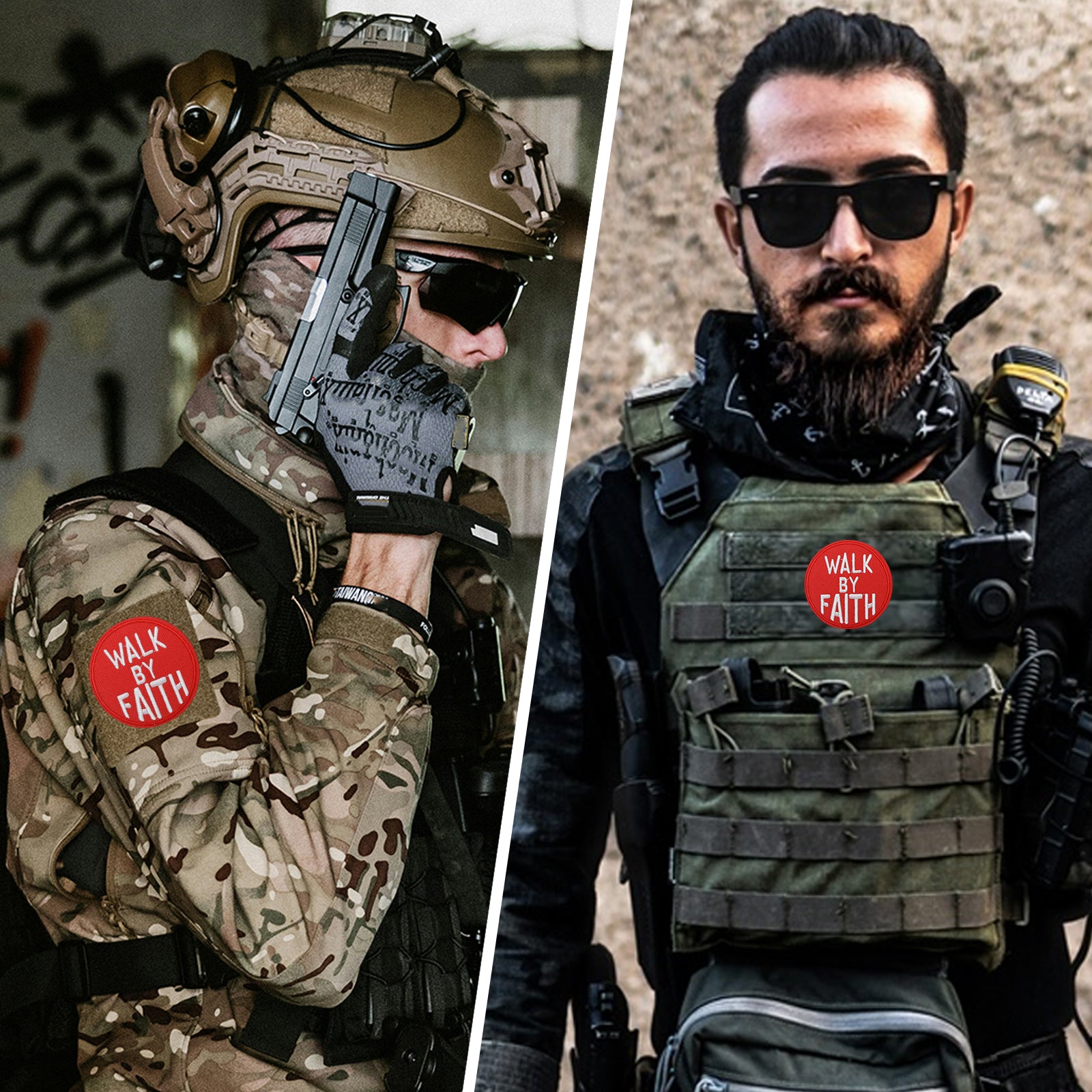 Walk By Faith Biblical Scripture Christian Patch (Velcro)