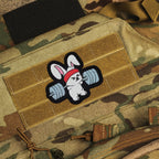 Weightlifting Bunny Gym Workout Cute Funny Patch (Velcro)