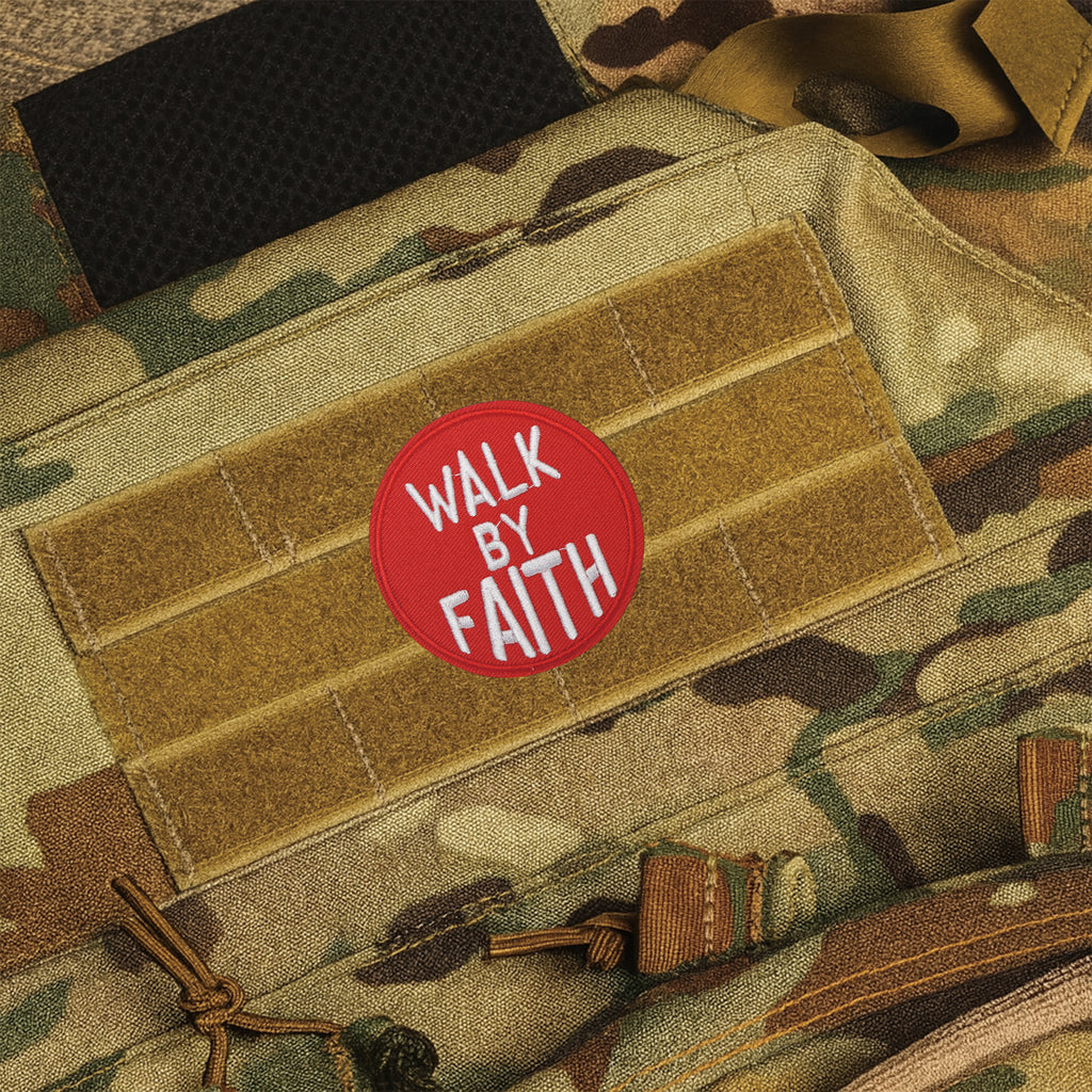 Walk By Faith Biblical Scripture Christian Patch (Velcro)