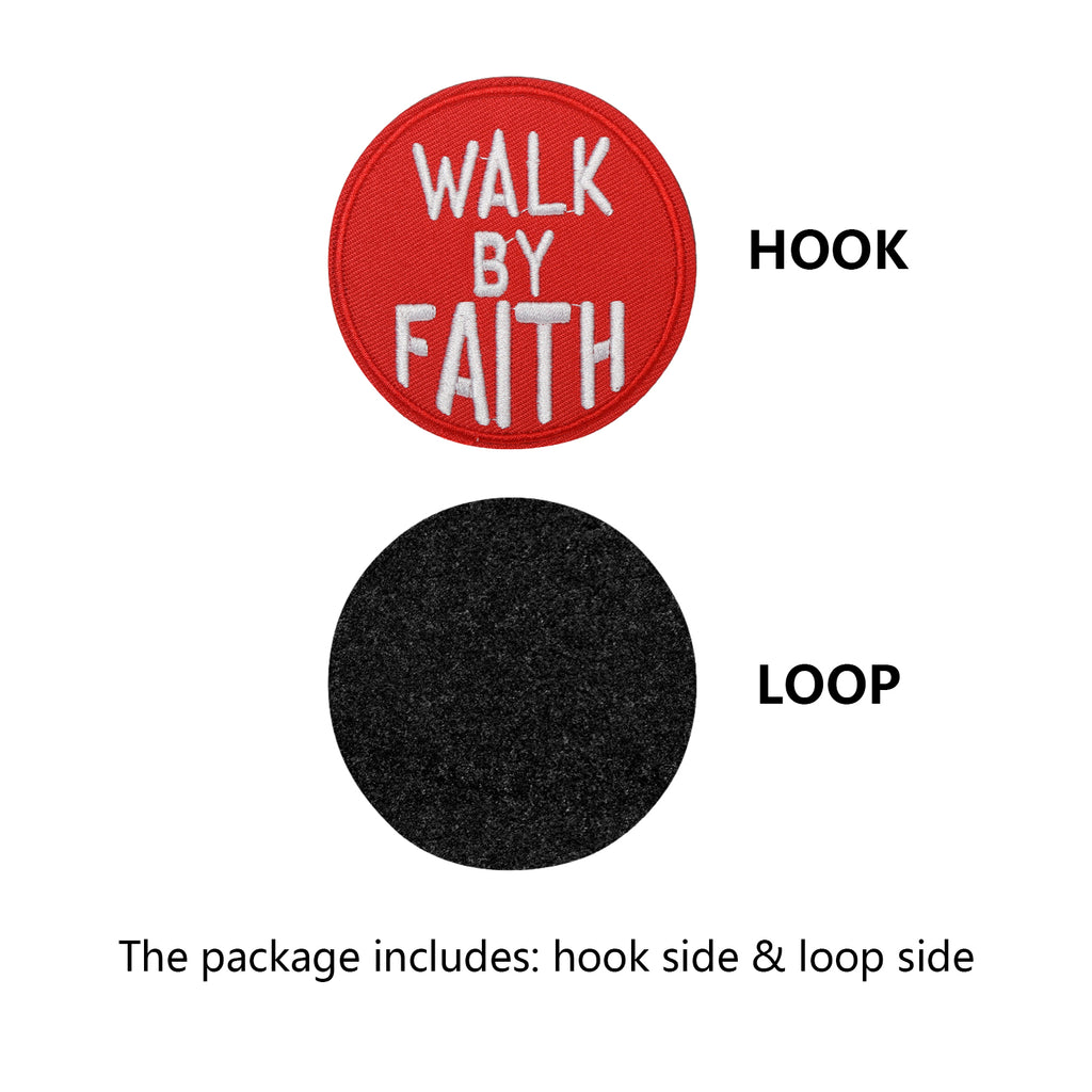 Walk By Faith Biblical Scripture Christian Patch (Velcro)