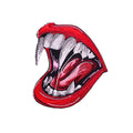 Vampire Fangs & Lips Embroidered Patch (Iron-on)