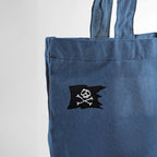 Pirate Skull Crossbones Flag Wavy Black Banner Patch (Iron-on)