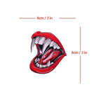 Vampire Fangs & Lips Embroidered Patch (Iron-on)
