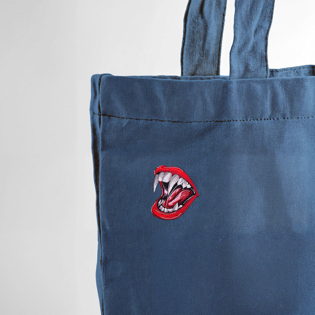 Vampire Fangs & Lips Embroidered Patch (Iron-on)