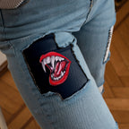 Vampire Fangs & Lips Embroidered Patch (Iron-on)