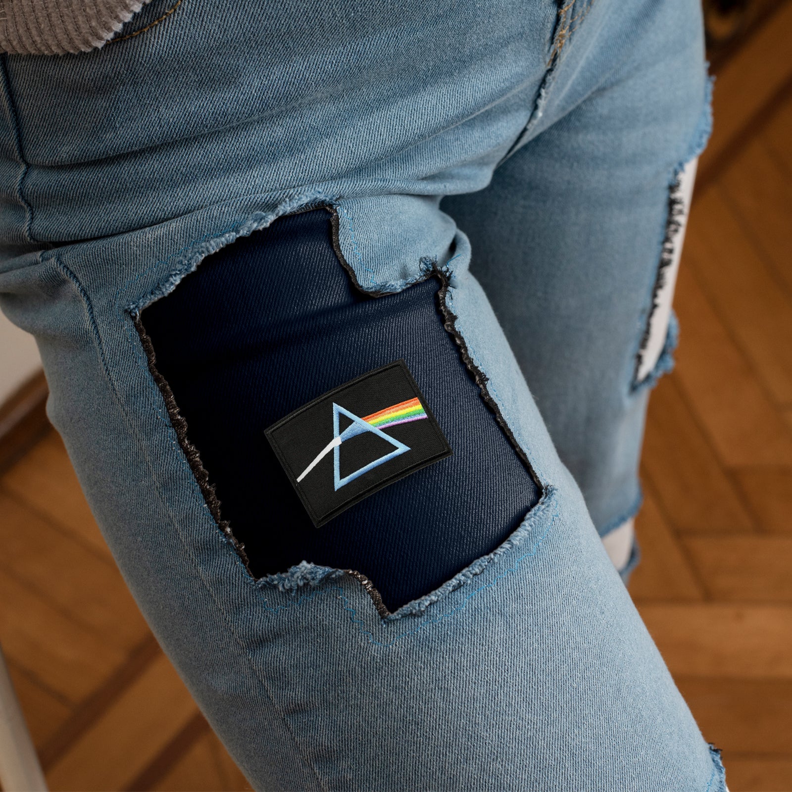 Vintage Prism Triangle Rainbow Beam Rock Band Album Patch (Iron-on)